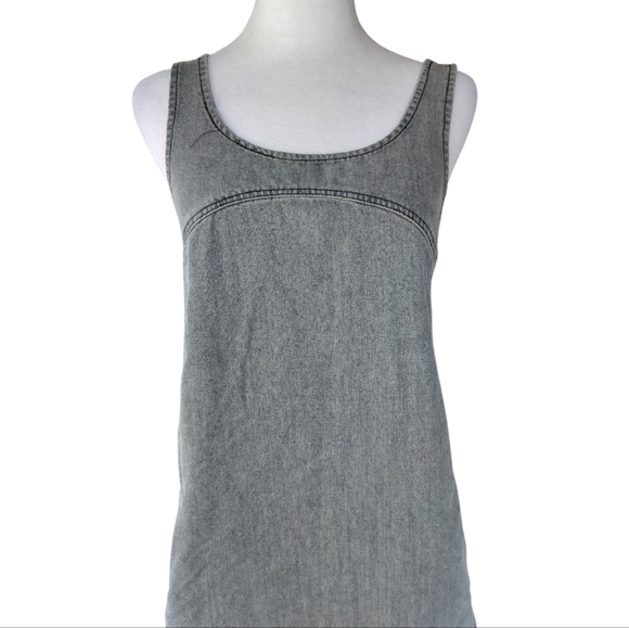 Natural Life Gray Denim JJ Jumper Pockets Adjustable Straps Size XS - Picture 2 of 9